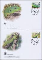 WWF: Balkan green lizard set + 4 FDC WWF: Balkáni zöld gyík sor + 4 FDC-n