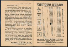 "21" sorsjegy reklámlap + kaparós sorsjegy minta