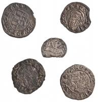 1205-1235. Denár Ag "II. András" (0,32g) + 4db hamis (korabeli?) magyar denár (4pcs of fak...