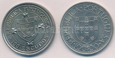 Portugália 1987. 100E Cu-Ni "Nuno Tristao" + 1988. 100E Cu-Ni "Bartolomeu Dias" ...