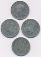 Vegyes: Dél-Afrika 1941. 3p Ag + Dél-Rodézia 1949. 3p Cu-Ni (2x) + 1951. 3p Cu-Ni T:2
Mixed: South ...