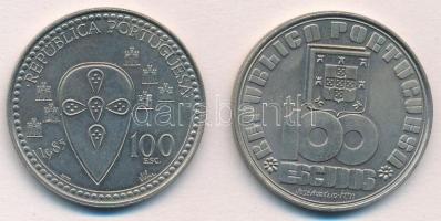 Portugália 1985. 100E Cu-Ni "Fernando Pessoa" + 1985. 100E Cu-Ni "Alfonso Henriques k...