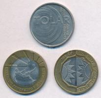 Szlovénia 2001. 100T + 2002. 500T + 2005. 500T T:1- Slovenia 2001. 100 Tolarjev + 2002. 500 Tolarjev + 2005. 500 Tolarjev C:AU