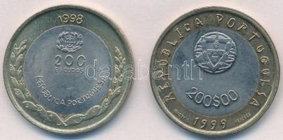 Portugália 1998. 200E Cu-Ni/Al-Br "Nemzetközi Oceán Kiállítás" + 1999. 200E Cu-Ni/Al-Br &q...