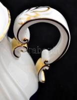 Zsolnay Pompadour mintás porcelán teás készlet, kézzel festett, jelzett, hibátlan