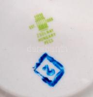 Zsolnay Pompadour mintás porcelán teás készlet, kézzel festett, jelzett, hibátlan