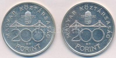 1992. 200Ft Ag "MNB" (2x) T:2