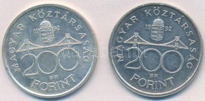 1992. 200Ft Ag "MNB" (2x) T:2