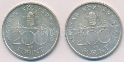 1993. 200Ft Ag "MNB" (2x) T:2