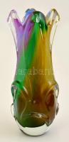 Színes üvegváza, többrétegű, hibátlan, m: 29,5 cm