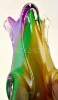 Színes üvegváza, többrétegű, hibátlan, m: 29,5 cm