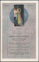 1911 Meghívó Jogász táncestélyre. Szakadással. 17x27 cm. 4p.