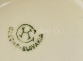 "Az Est" csehszlovák porcelán teáscsésze, jelzett, kopásnyomokkal, m: 5 cm, d: 8 cm