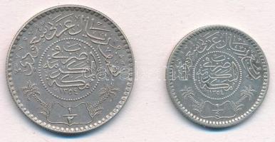 Szaúd-Arábia 1935. 1/4R Ag + 1/2R Ag T:1-
Saudi Arabia 1935. 1/4 Riyal Ag + 1/2 Riyal Ag C:AU