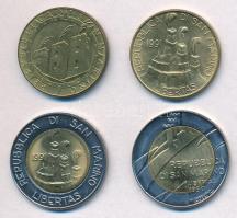 San Marino 1990. 500L + 1991. 200L + 500L + 1992. 200L T:1- San Marino 1990. 500 Lire + 1991. 200 Lire + 500 Lire + 1992. 200 Lire C:AU