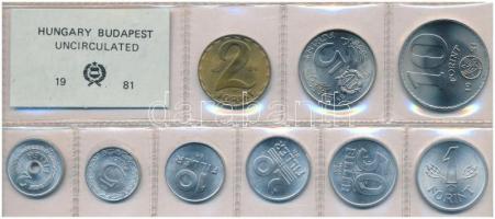 1981. 2f-10Ft (9xklf) érmés forgalmi sor fóliatokban T:1 Adamo FO14