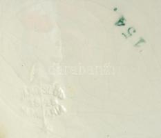 Városlődi kerámia "Balatoni emlék" feliratú mázas kerámia fali tál, apró mázhibákkal, jelz...