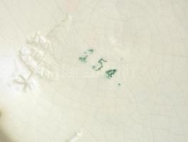 Városlődi kerámia "Balatoni emlék" feliratú mázas kerámia fali tál, apró mázhibákkal, jelz...