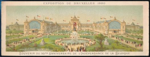 1880 Brüsszel világkiállítás litografált nyomtatvány / Bruxelles Expo litho label 22x9 cm