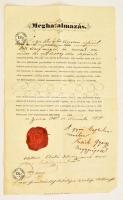 1855 Ügyvédi meghatalmazás 1854-es, CM-es okmánybélyegekkel