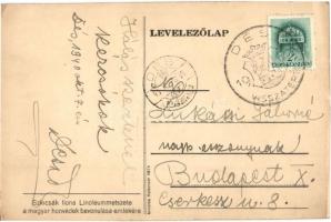 1940 Dés, Dej; Szkicsák Ilona linometszete a magyar honvédek bevonulása emlékére, horogkereszt, Refo...