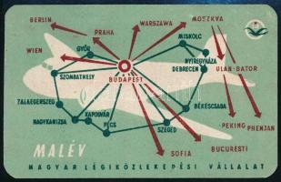 1955 MALÉV kártyanaptár, szép állapotban