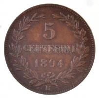 San Marino 1894R 5c Cu T:1-,2
San Marino 1894R 5 Centesimi Cu C:AU,XF
Krause KM#1