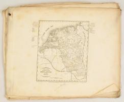 XIX. sz. eleje: 13 db nagyméretű rézmetszetű ország térkép jó állapotban 45x55 cm / 13  large etched...