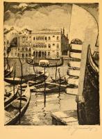 Sz. Gyenes Lajos (1890-1971): Venezia, Ca doro, rézkarc, papír, jelzett, 32×24,5 cm