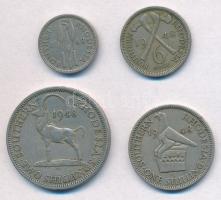 Dél-Rodézia 1948. 3p Cu-Ni + 6p Cu-Ni + 1Sh Cu-Ni + 2Sh Cu-Ni "VI. György" T:2
Southern R...