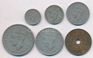 Dél-Rodézia 1947. 1p-1/2C (6xklf) T:1-,2 Southern Rhodesia 1947. 1 Penny - 1/2 Crown (6xdiff) C:AU,XF