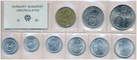 1980. 2f-10Ft (9xklf) érmés forgalmi sor fóliatokban T:1 Adamo FO13