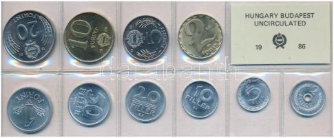 1986. 2f-20Ft (10xklf) érmés forgalmi sor fóliatokban T:1 Adamo FO19