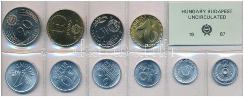 1987. 2f-20Ft (10xklf) érmés forgalmi sor fóliatokban T:1 Adamo FO20
