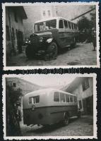 Budapest, Ikarus autóbuszok a 6-os és 9-es buszvonalon, 2 db későbbi előhívás, 10×14 cm