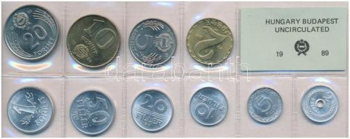 1989. 2f-20Ft (10xklf) érmés forgalmi sor fóliatokban T:1 Adamo FO22