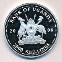 Uganda 2006. 2000Sh Ag A labdarúgás halhatatlanjainak csarnoka - Csehország 1960-as évek / Josef Masopust T:PP Uganda 2006. 2000 Shillings Ag Hall of Fame of Football - Czech Republic 1960s / Josef Masopust C:PP