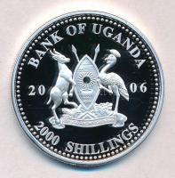 Uganda 2006. 2000Sh Ag "A labdarúgás halhatatlanjainak csarnoka - Portugália 2000-es évek / Lui...