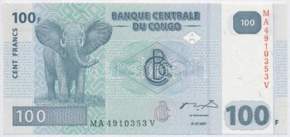 Kongó 2007. 100Fr T:I Congo 2007. 100 Francs C:UNC