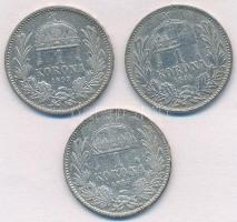 1893KB-1895KB 1K Ag "Ferenc József" (3xklf) T:3