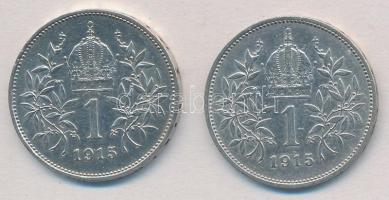 Ausztria 1915. 1K Ag "Ferenc József" (2x) T:2,2-
Austria 1915. 1 Corona "Franz Josep...