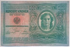 Ausztria 1919. 100K mindkét oldala német + 1000K mindkét oldala német; mindkét bankjegy piros "...