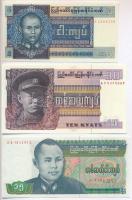 5db-os vegyes külföldi bankjegy tétel, közte Burma, Nepál T:I,III 5pcs of various banknotes, including Burma, Nepal C:UNC,F