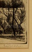 Zádor István (1882-1963): A Sötétkapu Esztergomban, rézkarc, papír, jelzett, paszpartuban, üvegezett...