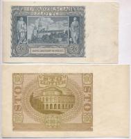 Lengyelország 1982. 20Zl + 500Zl + 1000Zl + 2000Zl + 1988. 50Zl + Német megszállás 1940. 20Zl + 100Z...