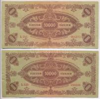 1945. 10.000P "MNB" bélyeggel (2x), alapnyomat eltérő szín változat + 1946. 10.000AP + 50....