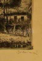 Boldizsár István (1897-1984): Gyermekkori emlék, rézkarc, papír, jelzett, üvegezett fa keretben, 20×...