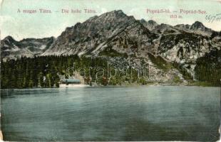 Tátra, Poprádi tó. Divald Károly kiadása 1908. / Popradské pleso / lake (EK)