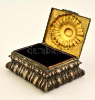 Ezüst(Ag) doboz fa betéttel, jelzett, 12×8×5 cm, bruttó: 246,6 g