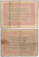 1848. 5Ft vörösesbarna (2x) + 1849. 30kr (2x) "Kossuth bankó" T:III-,IV ly.,ragasztás